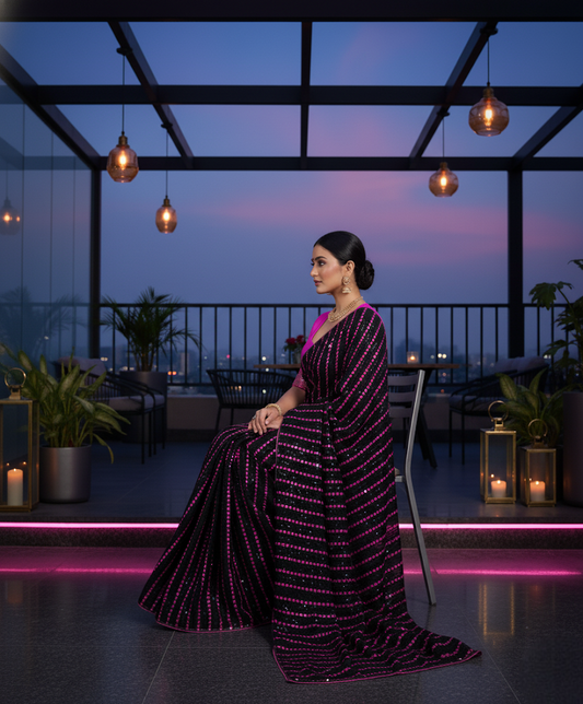 Pink Vichitra Saree