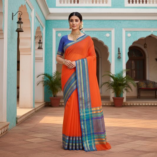 Fanta Kota Doria Cotton Bordered Saree
