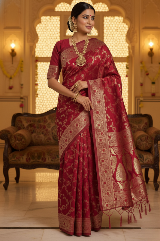 Red Banarasi Silk Saree
