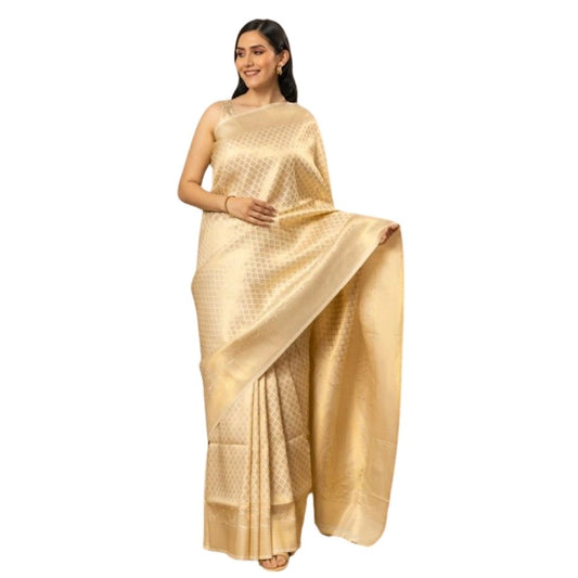 Gold Silk Printed Saree