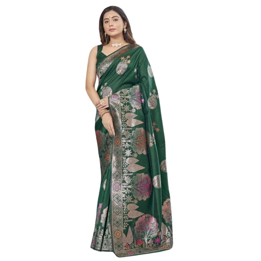 Green Silk Printed Saree