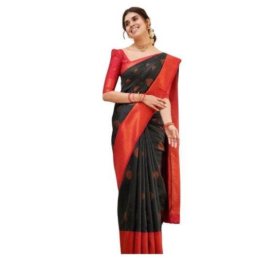 Black Silk Printed Saree