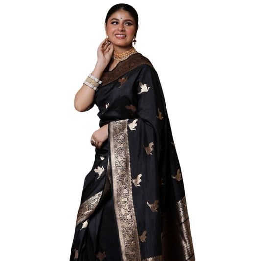 Black Silk Printed Saree
