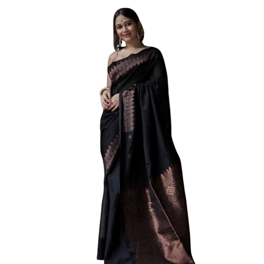Black Silk Printed Saree