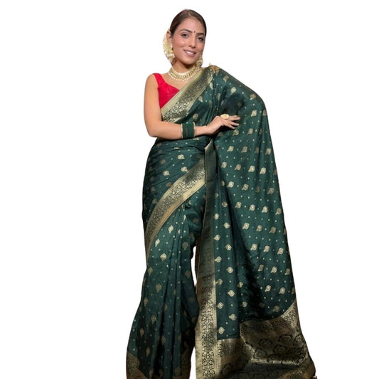 Green Silk Printed Saree