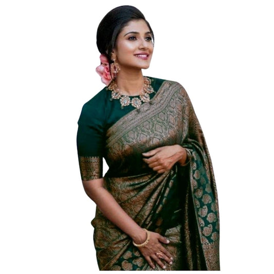 Green Silk Printed Saree