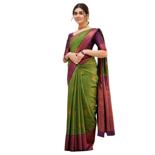 Green Silk Printed Saree
