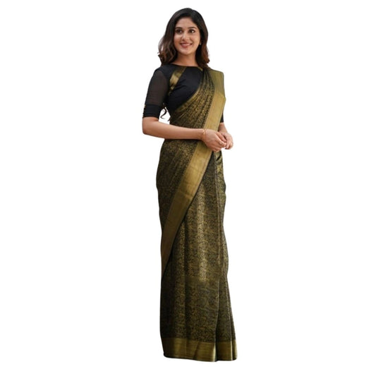 Black Silk Printed Saree