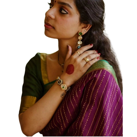 Wine Silk Printed Saree