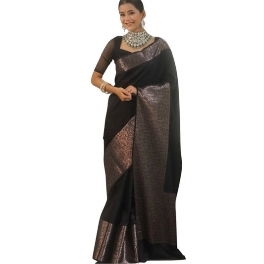 Black Silk Printed Saree