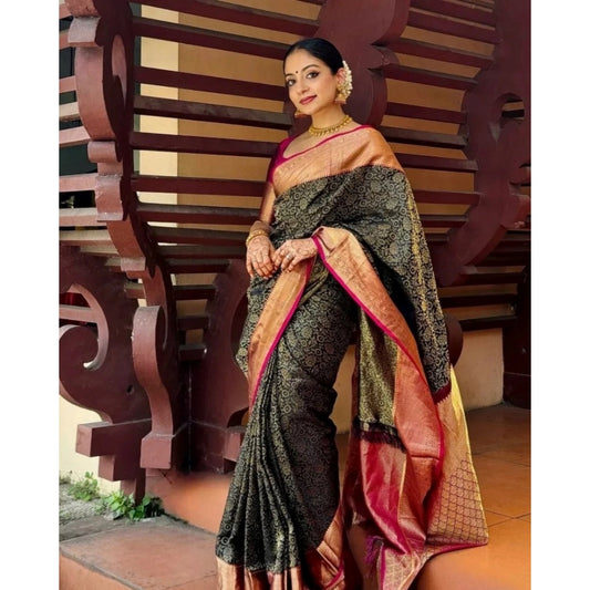 Black Silk Printed Saree