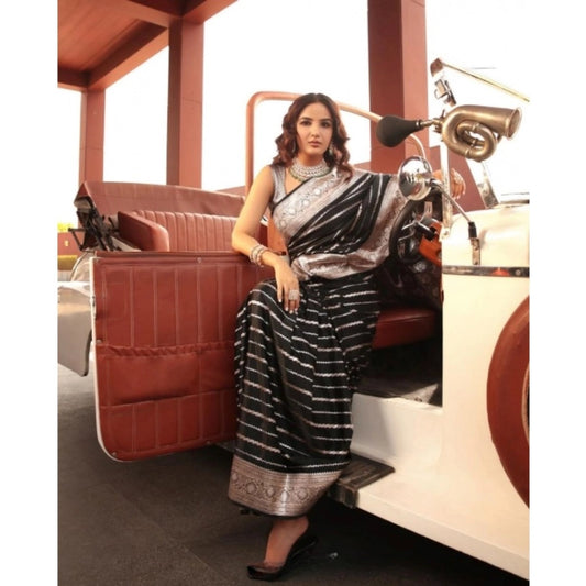 Black Silk Printed Saree