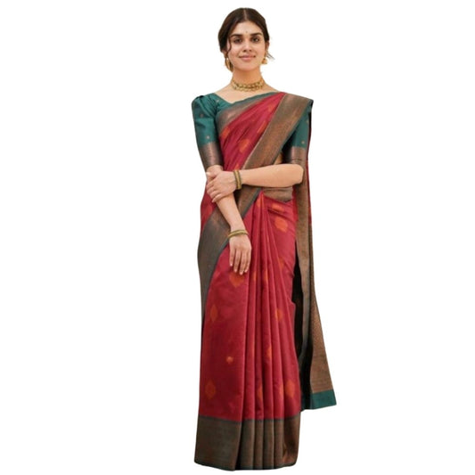 Red Silk Printed Saree
