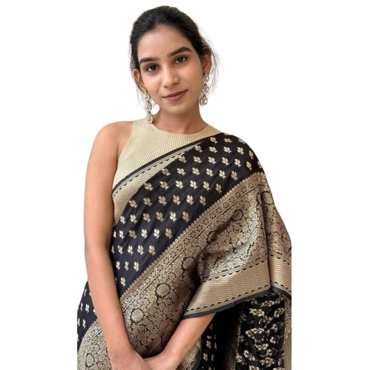 Black Silk Printed Saree