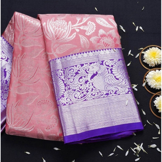 Purple Lichi Silk Saree