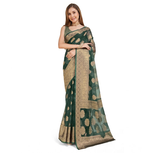 Green Organza Silk Saree