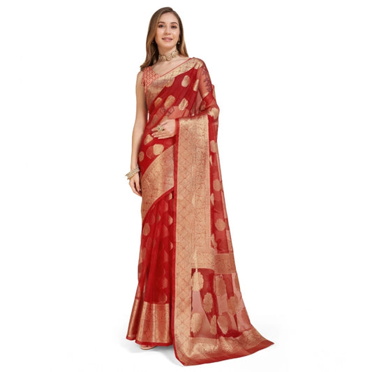Red Organza Silk Saree