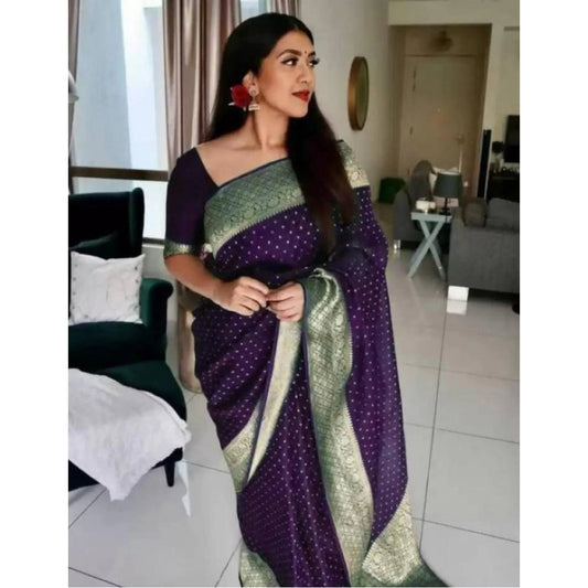 Purple Litchi Silk Saree