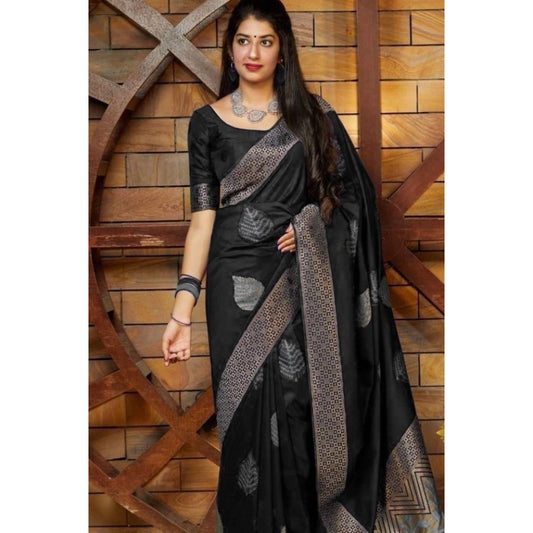 Black Litchi Silk Saree