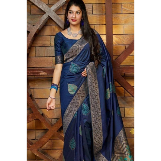 Blue Litchi Silk Saree