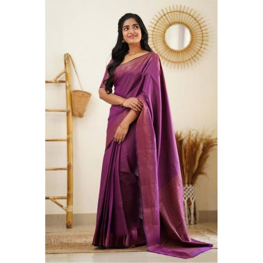 Purple Litchi Silk Saree