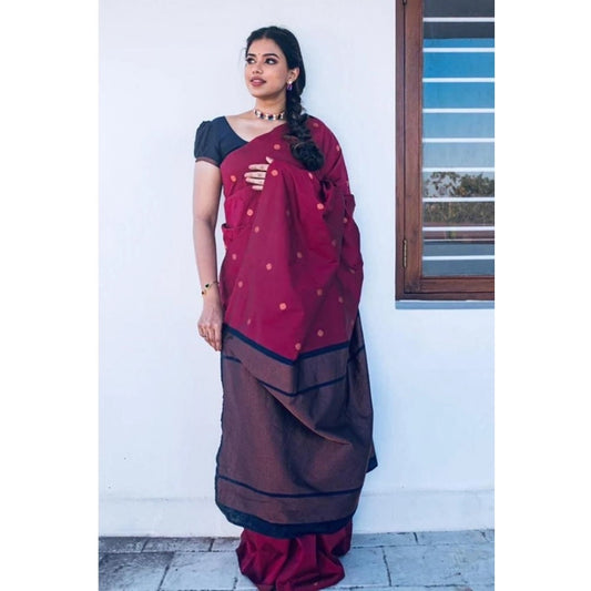 Red Litchi Silk Saree