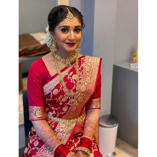 Red Litchi Silk Saree