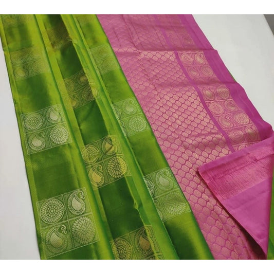 Green Pink Silk Saree