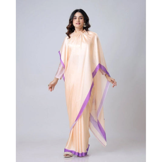 Beige Crepe Silk Saree