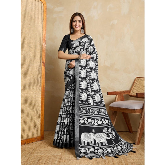 Black Silk Blend Saree