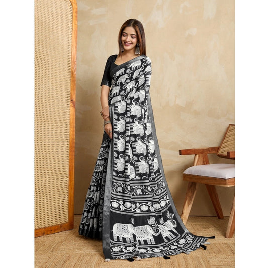 Black Silk Blend Saree