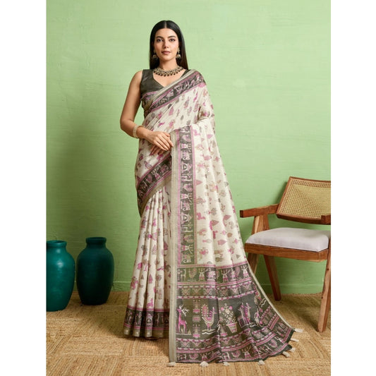 Off White Silk Saree