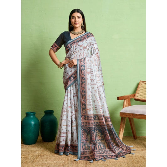 Grey Silk Saree