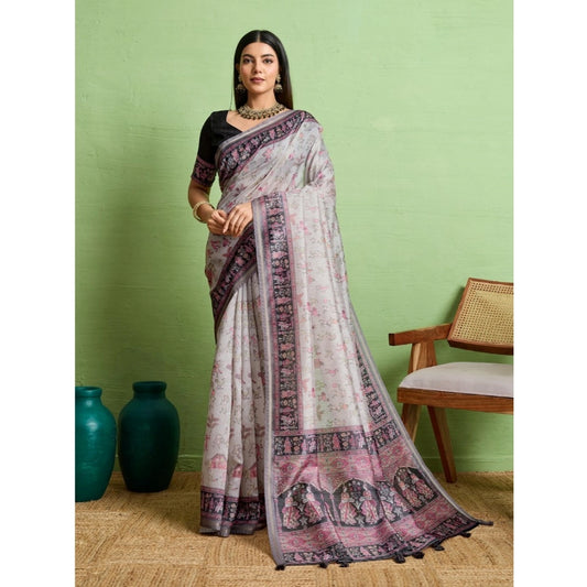 Grey Silk Saree