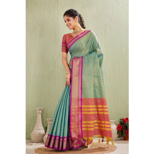 Light Green Silk Jacquard Saree