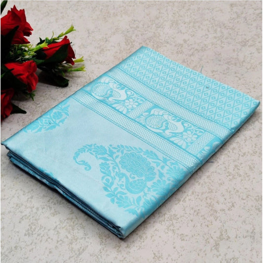 Sky Blue Lichi Saree