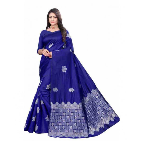 Blue Lichi Silk Saree