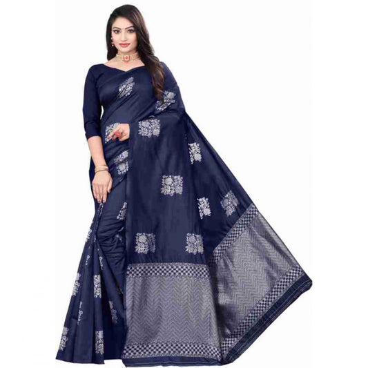 Blue Lichi Silk Saree