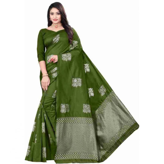 Green Lichi Silk Saree