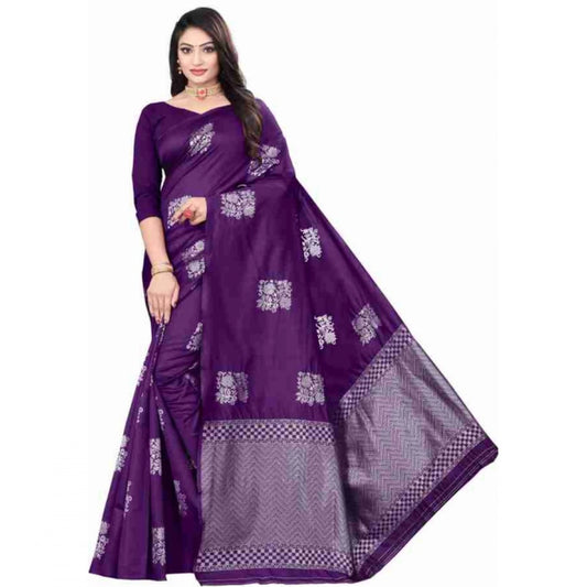 Purple Lichi Silk Saree