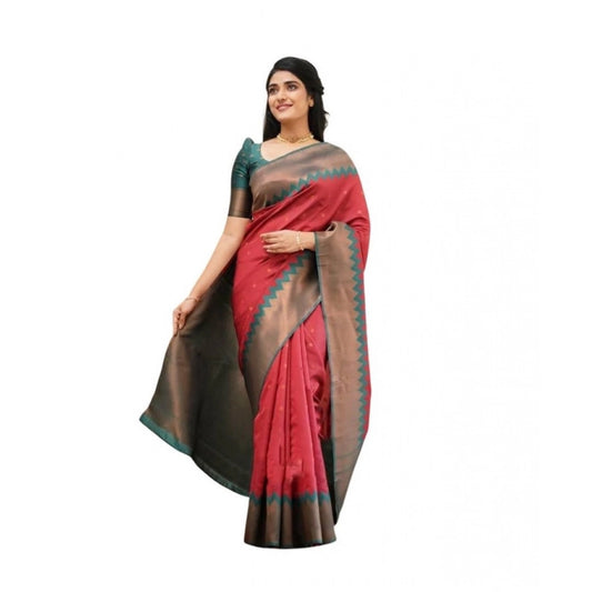 Red Lichi Silk Saree