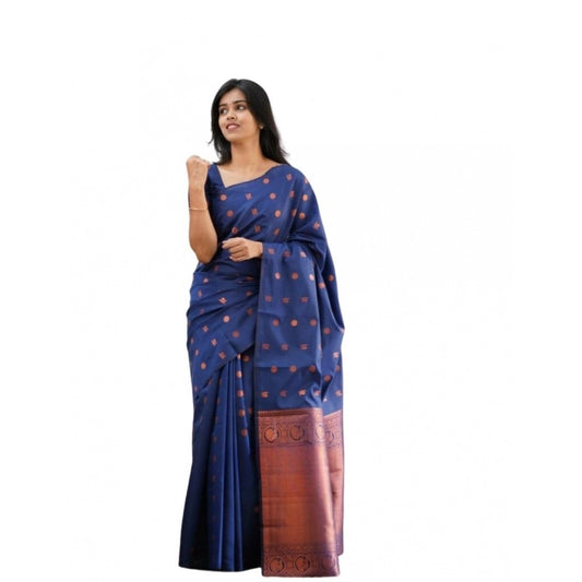 Blue Lichi Silk Saree