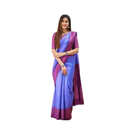 Blue Lichi Silk Saree
