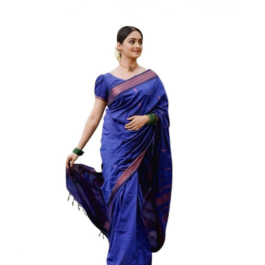 Blue Lichi Silk Saree