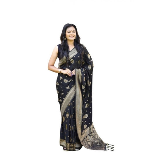 Black Lichi Silk Saree