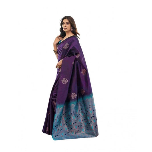 Blue Lichi Silk Saree