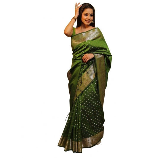 Green Lichi Silk Saree