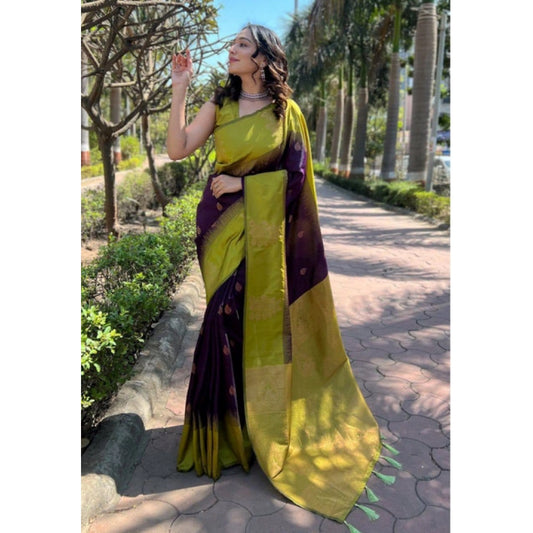 Purple Lichi Silk Saree