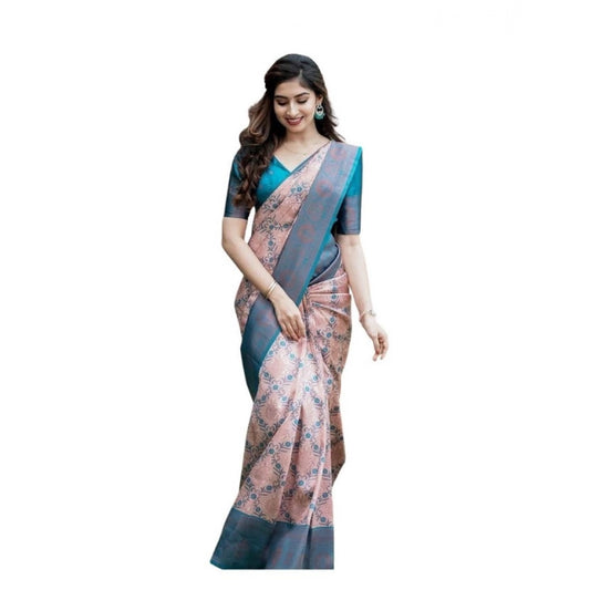 Multicolor Lichi Silk Saree