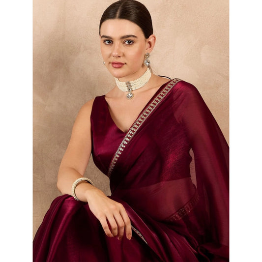 Wine Jimmy Choo Saree